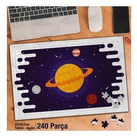 Asil Hobi Gök Taşları-Galaksi-Gezegenler Yapboz-Ayak Destekli Çerçeveli 240 Parça Puzzle