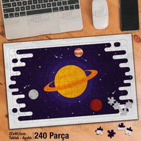 Asil Hobi Gök Taşları-Galaksi-Gezegenler Yapboz-Ayak Destekli Çerçeveli 240 Parça Puzzle