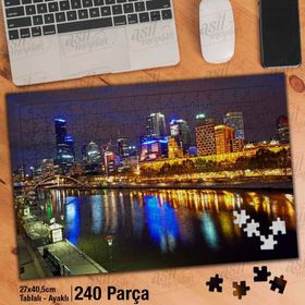 Asil Hobi Gökdelen-Mimari-Deniz-Yansıma-Şehir Yapboz-Ayak Destekli Çerçeveli 240 Parça Puzzle