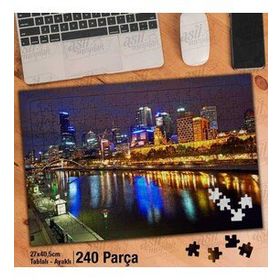 Asil Hobi Gökdelen-Mimari-Deniz-Yansıma-Şehir Yapboz-Ayak Destekli Çerçeveli 240 Parça Puzzle
