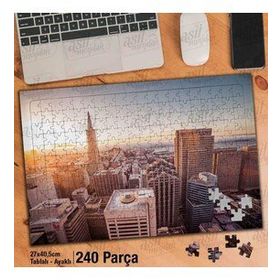 Asil Hobi Gökdelenler Üzerinden Şehrin Günbatımı-Manzara-Yapboz-Ayak Destekli 240 Parça Puzzle
