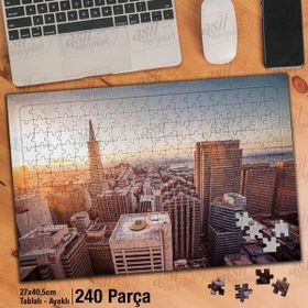 Asil Hobi Gökdelenler Üzerinden Şehrin Günbatımı-Manzara-Yapboz-Ayak Destekli 240 Parça Puzzle