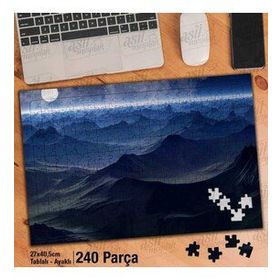 Asil Hobi Gökyüzü-Ay-Dağlar-Sis-Bulut-Doğa Yapboz-Ayak Destekli Çerçeveli 240 Parça Puzzle