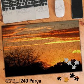 Asil Hobi Gökyüzü-Gün Batımı-Manzara Yapboz-Ayak Destekli Çerçeveli 240 Parça Puzzle