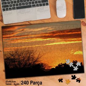 Asil Hobi Gökyüzü-Gün Batımı-Manzara Yapboz-Ayak Destekli Çerçeveli 240 Parça Puzzle