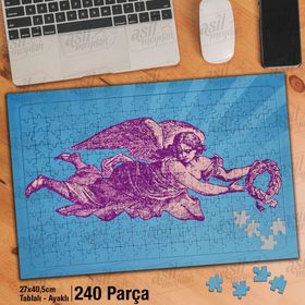 Asil Hobi Gökyüzü-Melek-Kanat-Antik Yapboz-Ayak Destekli Çerçeveli 240 Parça Puzzle
