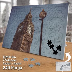 Asil Hobi Gökyüzü-Saat Kulesi-Şehir Yapboz-Ayak Destekli Çerçeveli 240 Parça Puzzle