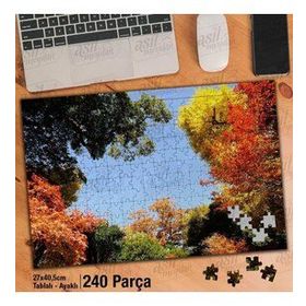 Asil Hobi Gökyüzü-Sonbahar-Renkli Ağaçlar-Doğa-Yapboz-Ayak Destekli 240 Parça Puzzle