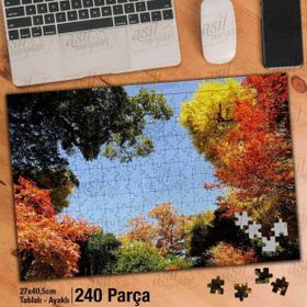 Asil Hobi Gökyüzü-Sonbahar-Renkli Ağaçlar-Doğa-Yapboz-Ayak Destekli 240 Parça Puzzle
