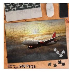 Asil Hobi Gökyüzü-Uçak-Bulutlar-Gün Batımı Yapboz-Ayak Destekli Çerçeveli 240 Parça Puzzle