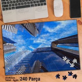 Asil Hobi Gökyüzü-Yüksek Binalar-Gökdelen Yapboz-Ayak Destekli Çerçeveli 240 Parça Puzzle