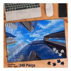 Asil Hobi Gökyüzü-Yüksek Binalar-Gökdelen Yapboz-Ayak Destekli Çerçeveli 240 Parça Puzzle