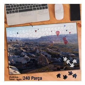 Asil Hobi Gökyüzünde Balon Şöleni-Manzara-Doğa Yapboz-Ayak Destekli Çerçeveli 240 Parça Puzzle