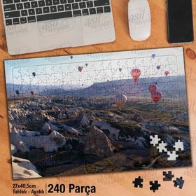 Asil Hobi Gökyüzünde Balon Şöleni-Manzara-Doğa Yapboz-Ayak Destekli Çerçeveli 240 Parça Puzzle