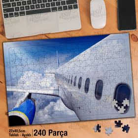 Asil Hobi Gökyüzünde Uçan Uçak-Perspektif Çekim Yapboz-Ayak Destekli Çerçeveli 240 Parça Puzzle