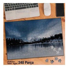 Asil Hobi Göl-Soğuk-Kış-Doğa-Güzellik-Manzara Yapboz-Ayak Destekli Çerçeveli 240 Parça Puzzle