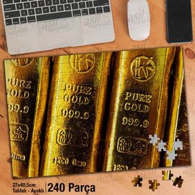 Asil Hobi Gold-Altın-Hazine-Kuyumculuk Yapboz-Ayak Destekli Çerçeveli 240 Parça Puzzle