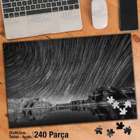 Asil Hobi Gölde İnanılmaz Siyah Beyaz Resim Yapboz-Ayak Destekli Çerçeveli 240 Parça Puzzle