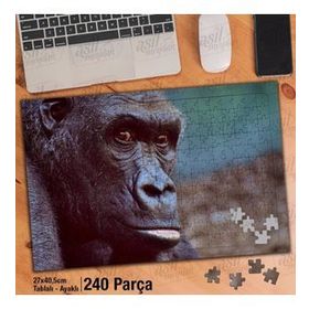 Asil Hobi Gorilla-Vahşi Hayvan-Doğa-Amazon Yapboz-Ayak Destekli Çerçeveli 240 Parça Puzzle