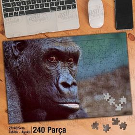 Asil Hobi Gorilla-Vahşi Hayvan-Doğa-Amazon Yapboz-Ayak Destekli Çerçeveli 240 Parça Puzzle