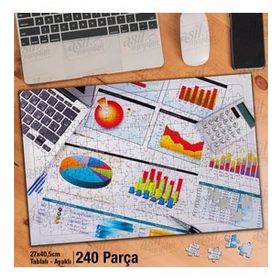 Asil Hobi Grafikler-Çizelgeler-İş Tablosu-Ofis Yapboz-Ayak Destekli Çerçeveli 240 Parça Puzzle