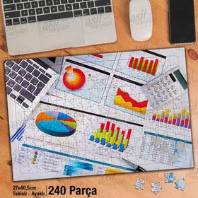 Asil Hobi Grafikler-Çizelgeler-İş Tablosu-Ofis Yapboz-Ayak Destekli Çerçeveli 240 Parça Puzzle