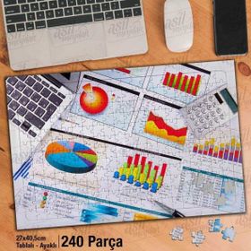 Asil Hobi Grafikler-Çizelgeler-İş Tablosu-Ofis Yapboz-Ayak Destekli Çerçeveli 240 Parça Puzzle