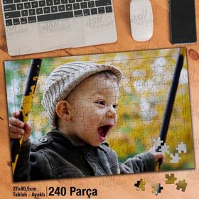Asil Hobi Gülümseyen Sevimli Çocuk-Yapboz-Ayak Destekli 240 Parça Puzzle