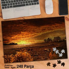Asil Hobi Gün Batımı-Peyzaj-Ruh Hali-Doğa Yapboz-Ayak Destekli Çerçeveli 240 Parça Puzzle