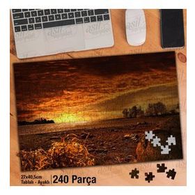 Asil Hobi Gün Batımı-Peyzaj-Ruh Hali-Doğa Yapboz-Ayak Destekli Çerçeveli 240 Parça Puzzle