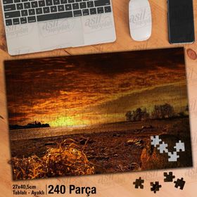 Asil Hobi Gün Batımı-Peyzaj-Ruh Hali-Doğa Yapboz-Ayak Destekli Çerçeveli 240 Parça Puzzle