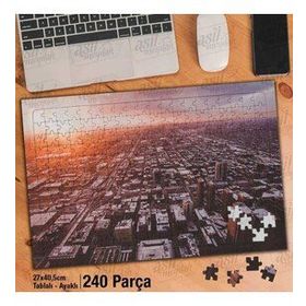 Asil Hobi Gün Batımı-Şehir-Binalar-Manzara Yapboz-Ayak Destekli Çerçeveli 240 Parça Puzzle