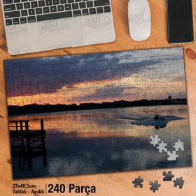 Asil Hobi Gün Batımı-Tekne Turu-Romantik Yapboz-Ayak Destekli Çerçeveli 240 Parça Puzzle