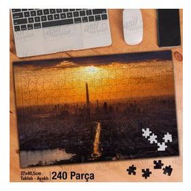 Asil Hobi Gün Batımında Şehir Görüntüsü-Manzara Yapboz-Ayak Destekli Çerçeveli 240 Parça Puzzle