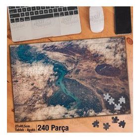 Asil Hobi Güzel Mavi Nehir-Hava-Bulutlar Yapboz-Ayak Destekli Çerçeveli 240 Parça Puzzle