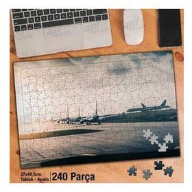 Asil Hobi Havaalanı-Taksi-Yol-Pist-Uçak Yapboz-Ayak Destekli Çerçeveli 240 Parça Puzzle
