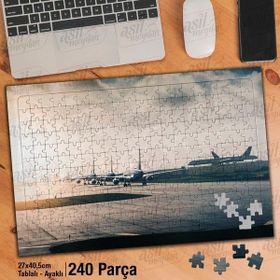 Asil Hobi Havaalanı-Taksi-Yol-Pist-Uçak Yapboz-Ayak Destekli Çerçeveli 240 Parça Puzzle