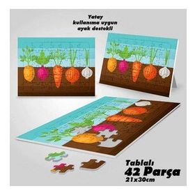 Asil Hobi Havuç-Soğuk-Patates-Turp-Çocuklar İçin Eğitici Yapboz-Ayak Destekli 42 Parça Puzzle