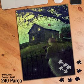 Asil Hobi Hayalet-Korku Evi-Ağaç-Peri Yapboz-Ayak Destekli Çerçeveli 240 Parça Puzzle