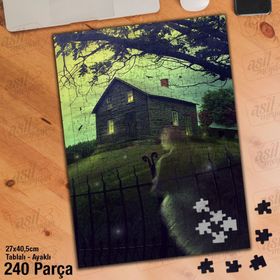 Asil Hobi Hayalet-Korku Evi-Ağaç-Peri Yapboz-Ayak Destekli Çerçeveli 240 Parça Puzzle