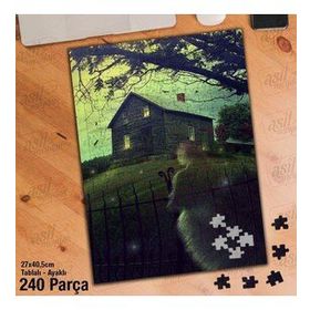 Asil Hobi Hayalet-Korku Evi-Ağaç-Peri Yapboz-Ayak Destekli Çerçeveli 240 Parça Puzzle