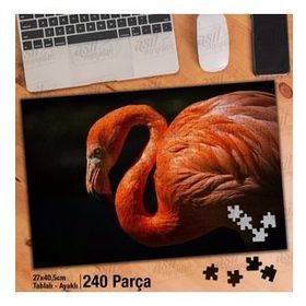 Asil Hobi Hayvan-Flamingo-Güzel Kuş Yapboz-Ayak Destekli Çerçeveli 240 Parça Puzzle