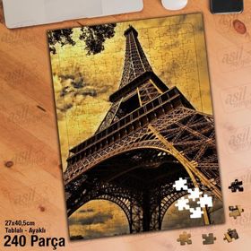 Asil Hobi HDR-Eyfel Kulesi-Demir Yapı-Manzara Yapboz-Ayak Destekli Çerçeveli 240 Parça Puzzle