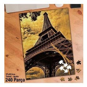 Asil Hobi HDR-Eyfel Kulesi-Demir Yapı-Manzara Yapboz-Ayak Destekli Çerçeveli 240 Parça Puzzle