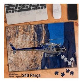 Asil Hobi Helikopter-Yükseklik-Kayalıklar Yapboz-Ayak Destekli Çerçeveli 240 Parça Puzzle