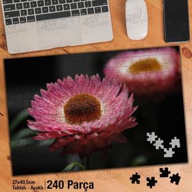 Asil Hobi Herdemyeşil-Çiçek-Pembe-Bitkiler Yapboz-Ayak Destekli Çerçeveli 240 Parça Puzzle