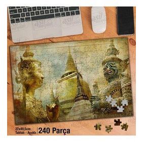Asil Hobi Hindistan-Budizm-Tapınak-Heykel Yapboz-Ayak Destekli Çerçeveli 240 Parça Puzzle