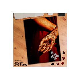 Asil Hobi Hint Kınası-Dövme Deseni-Şekil-Sanat Yapboz-Ayak Destekli Çerçeveli 240 Parça Puzzle