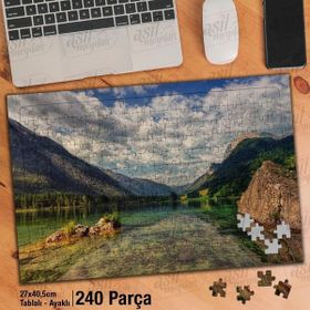 Asil Hobi Hintersee-Almanya-Gölet-Alp Dağları Yapboz-Ayak Destekli Çerçeveli 240 Parça Puzzle