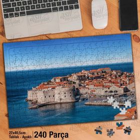 Asil Hobi Hırvatistan-Deniz-Evler-Mimari-Manzara Yapboz-Ayak Destekli Çerçeveli 240 Parça Puzzle
